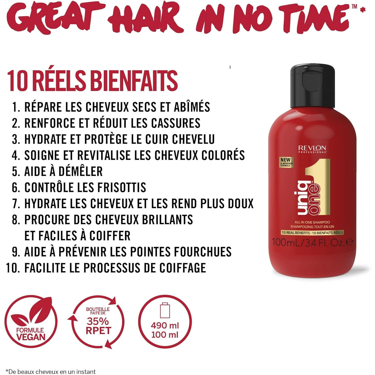 UniqOne - Shampooing et Après-Shampoing 10 Bienfaits Rouge Classique