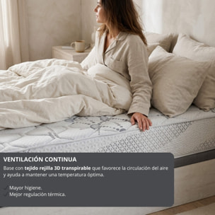 Colchón Transpirable - 30 cm de altura - Confort premium - Firmeza Media/Alta - Diamond