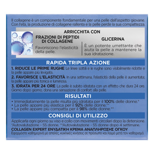 Crema Viso Idratante Rimpolpante Collagen Expert con Peptidi di Collagene e Glicerina 50ml