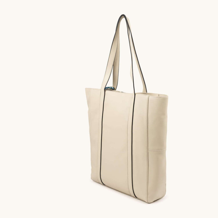 Bolso Shopper Color Crema con Charms Personalizables CHARMS SHOPPER CREAM