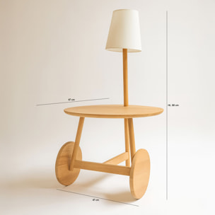 Table d'appoint en teck avec lampe