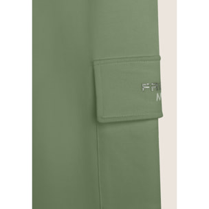 Pantaloni Cargo da donna in felpa garzata con fondo elastico