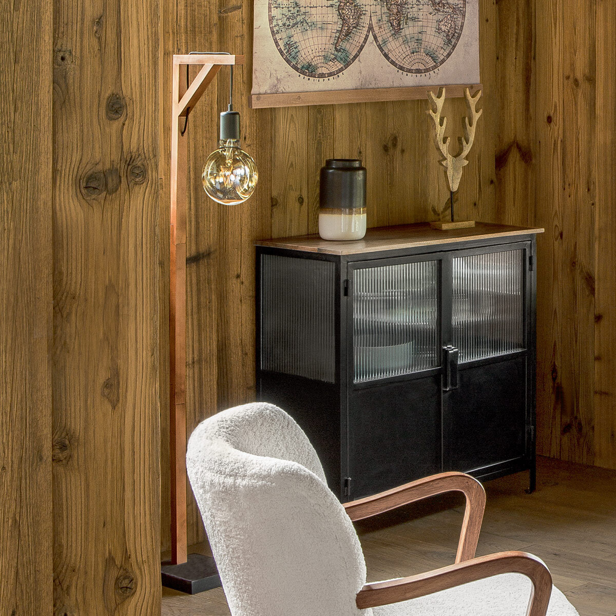 Lampadaire "Wild" - bois H148 cm