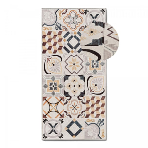 Tapis entrée motif géométrique, texture kilim, PEZA, design original