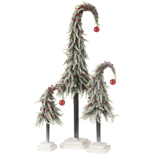 J-Line décoration sapin De Noël Bonnet Neige - plastique - vert/rouge - large- LED