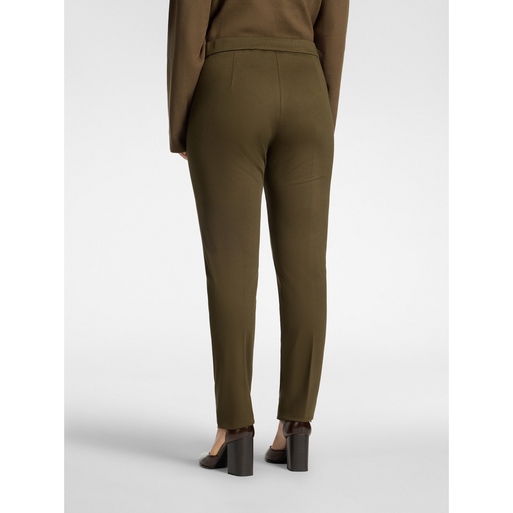 Elena Mirò - Pantaloni in jersey misto viscosa - Verde militare