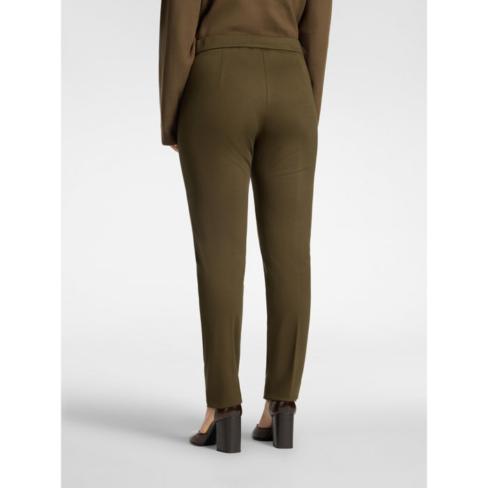 Elena Mirò - Pantaloni in jersey misto viscosa - Verde militare