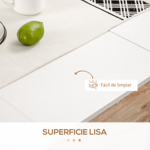 Mesa de Comedor Plegable para 4-6 Personas con Alas Abatibles 180x85x75cm Blanco