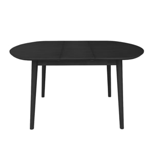 Table à manger ovale extensible bois d'hévéa et placage chêne noir 4-6 places - 110 / 140 x 100 x 75 cm - Lisa