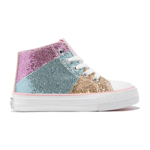 Zapatillas Altas Glitter Patchwork