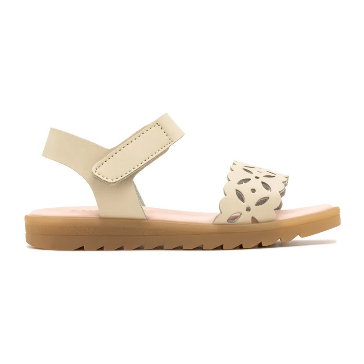 Sandali con stampa floreale beige per ragazze