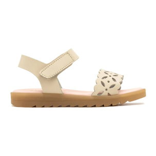 Sandali con stampa floreale beige per ragazze