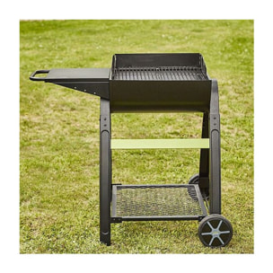 Barbecue charbon COOK'IN GARDEN TONINO 50 noir sur chariot 50 cm