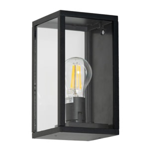 FORLIGHT Pristol Apliqiue rectangular para bombilla E27 en color negro