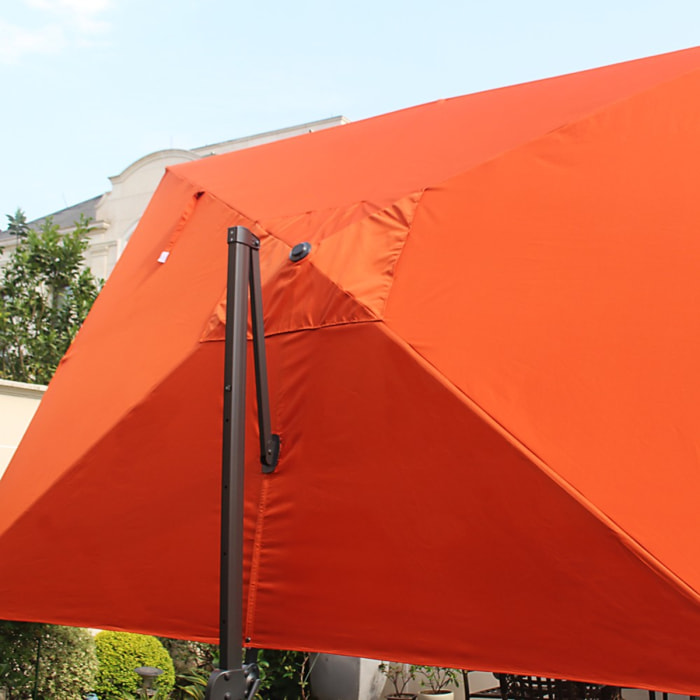 NAVIA Ensemble parasol  gris et 4 dalles à lester