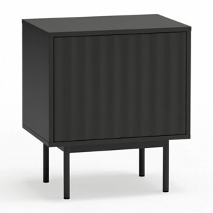 Mesita de noche Sierra 1 cajón y 1 cajón interno negra