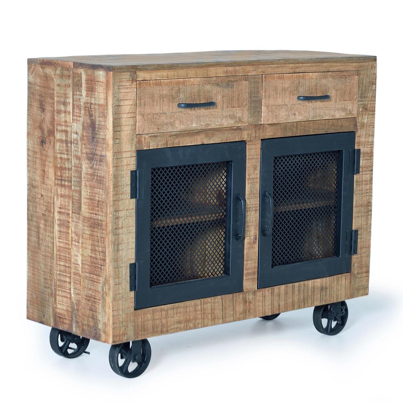 Mueble auxiliar - madera de mango y hierro - 85x100x38cm