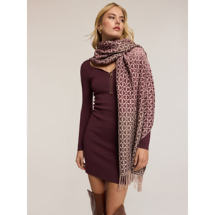 Motivi - Sciarpa jacquard lunga con frange - Bordeaux