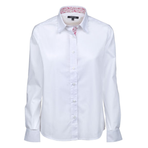 Camicia LADY LAW bianco contrasti fiori rosa