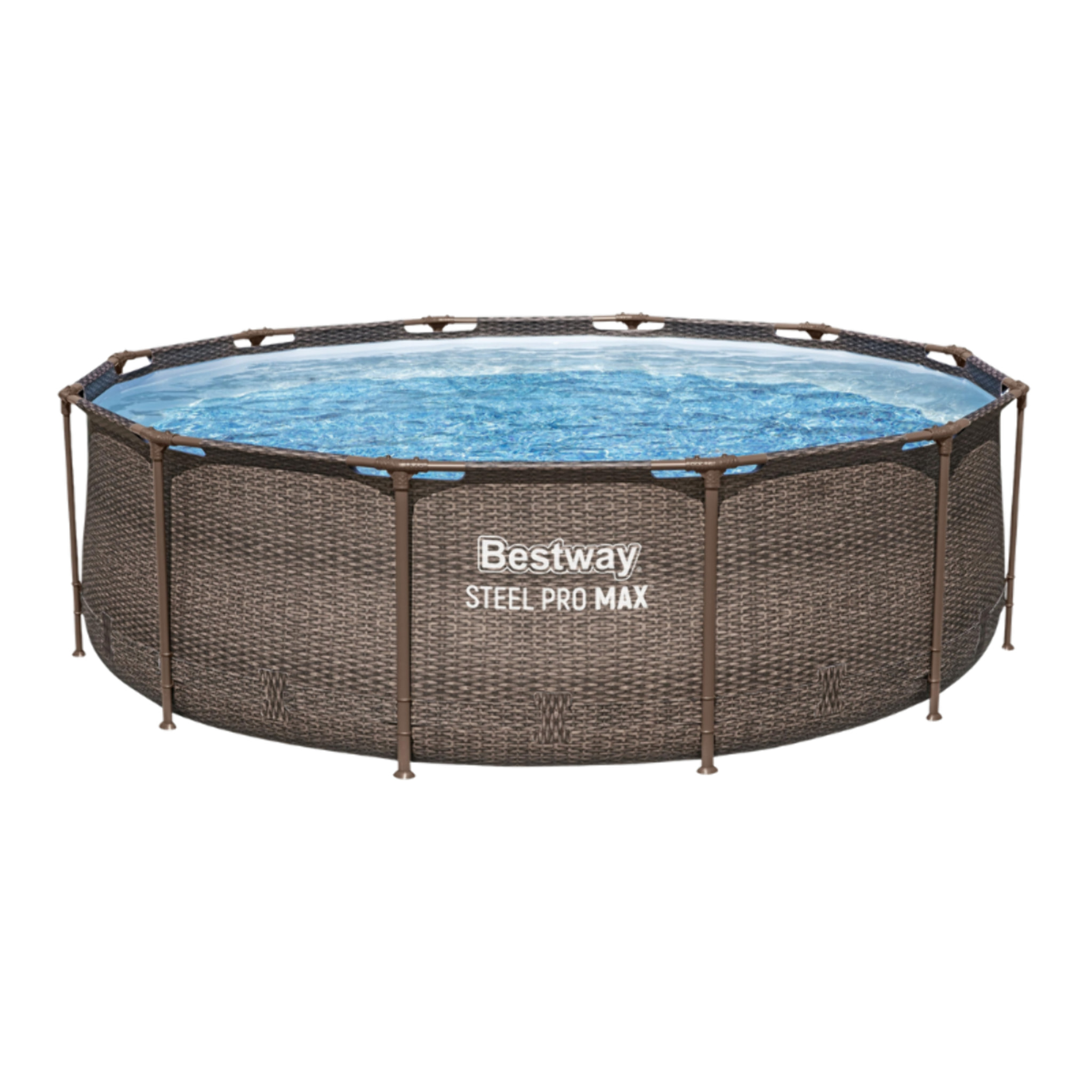 Bestway Piscine hors sol - Ronde - Steel Pro Max - Effet Rotin - 366 x 366 x 100 cm - Sans accessoires
