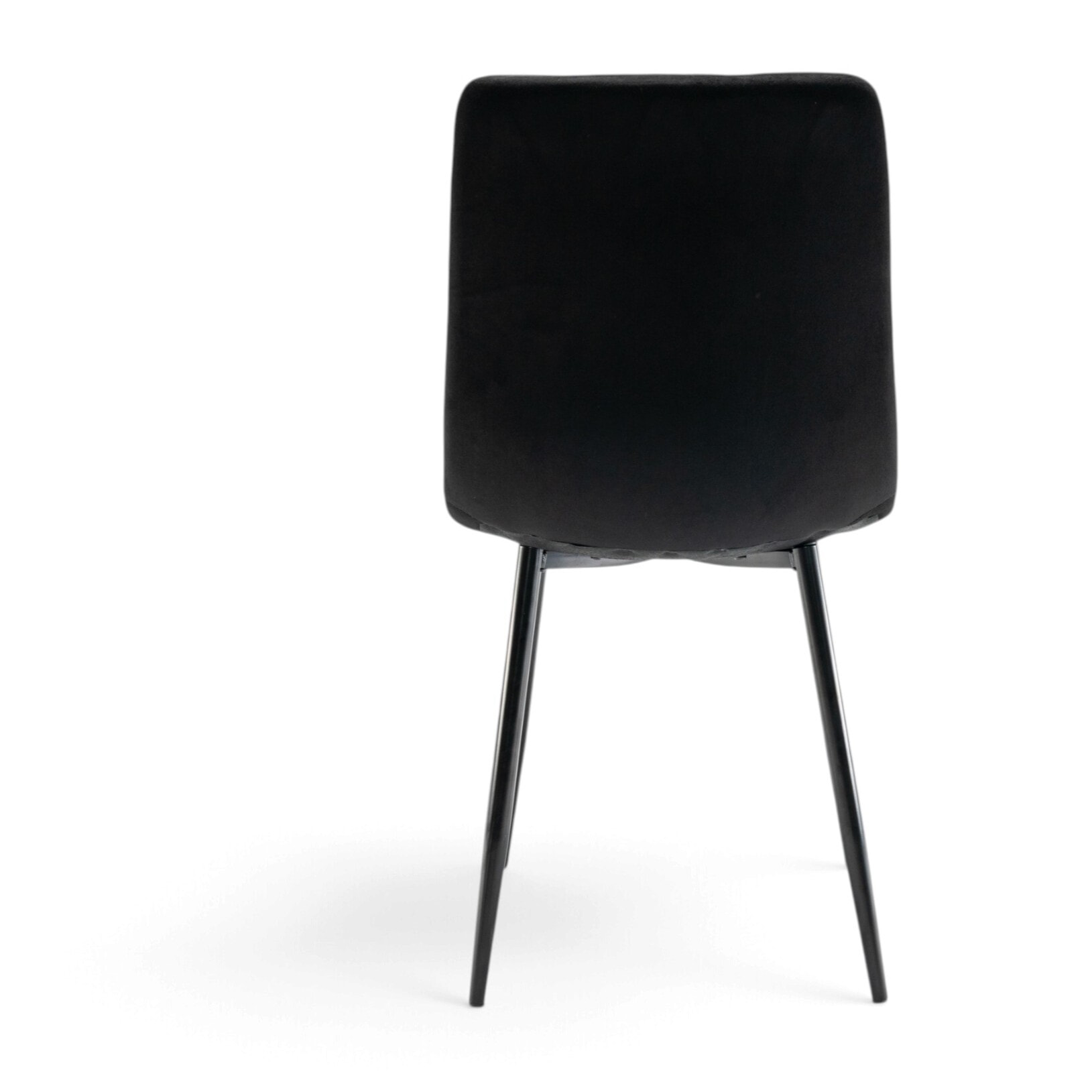 Set di 4 sedie CUENCA in tessuto effetto velluto nero e gambe nere
