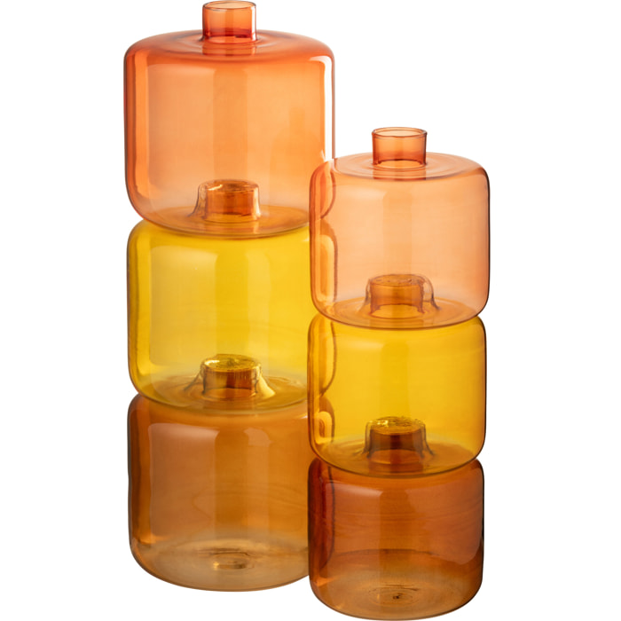 J-Line vase Rond - verre - orange - large - 3 pièces