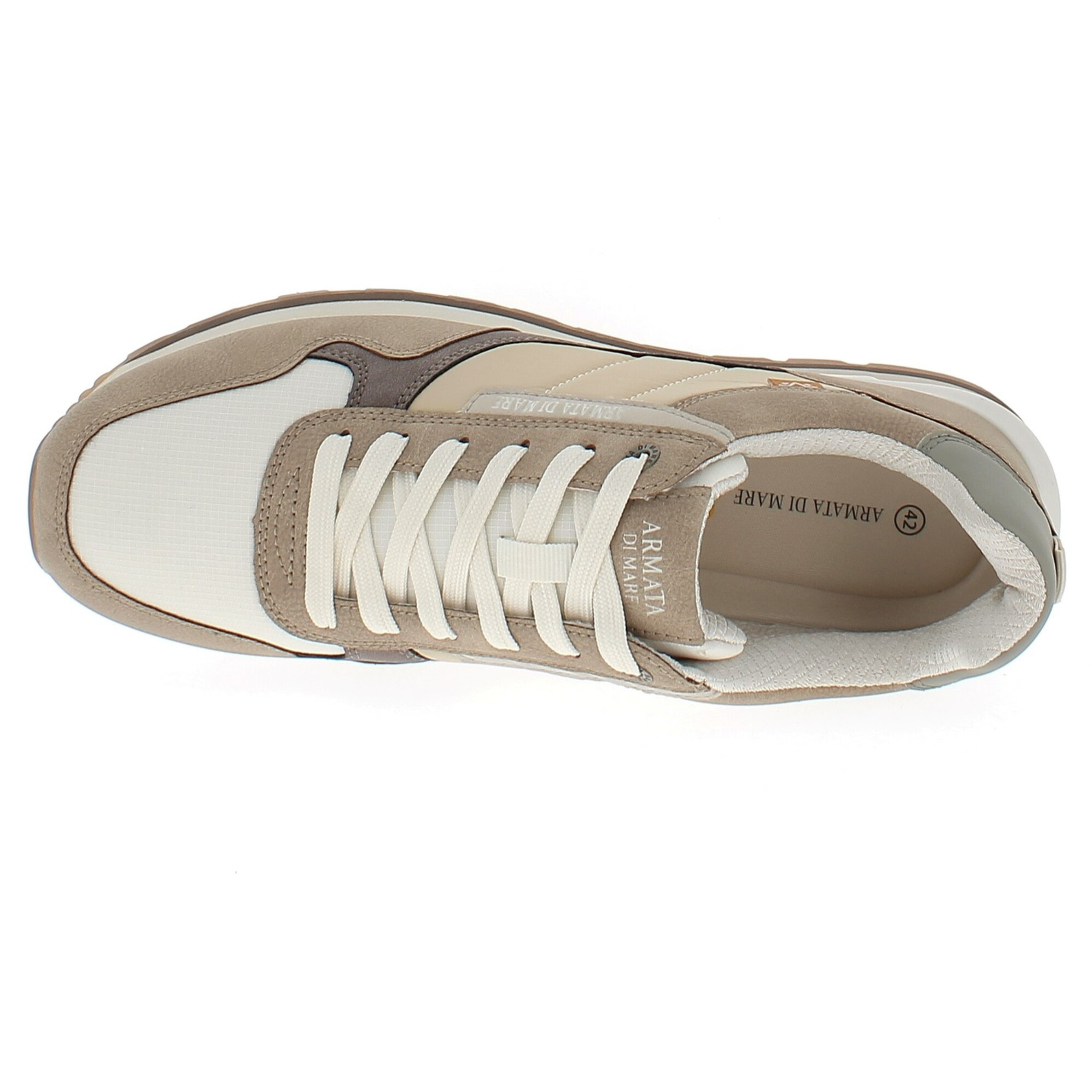 Armata di Mare Scarpe Uomo Sneakers Vintage Running con Soletta Rimovibile in Memory Foam AMU 1N944 Beige