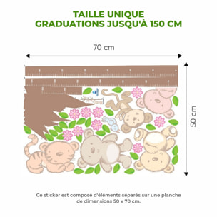 Stickers Muraux décoration adhésifs toise arbre fleuri