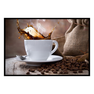 Affiche encadrée café éclaboussé Affiche + cadre en métal - Noir