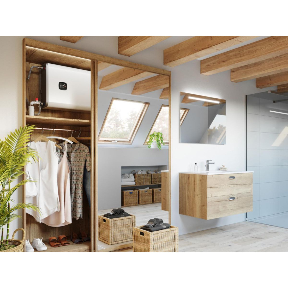 Chauffe-eau électrique Malicio 3 plat multipostion 80L blanc - THERMOR - 231070