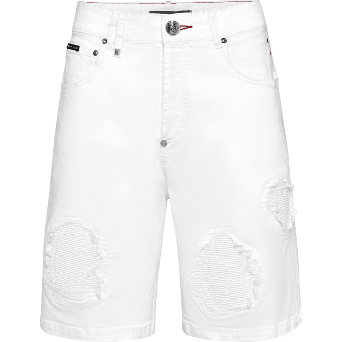 PHILIPP PLEIN Pantalones cortos vaqueros SKULL