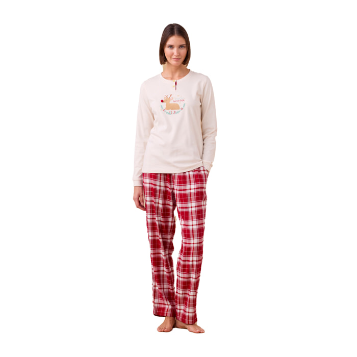 Pigiama donna caldo cotone articolo renna Noidinotte