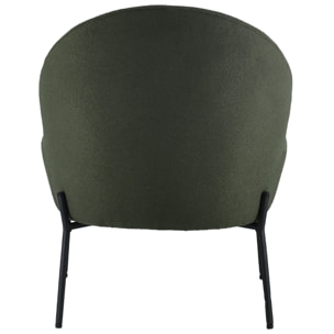 Fauteuil en tissu boucle vert kaki HELMI