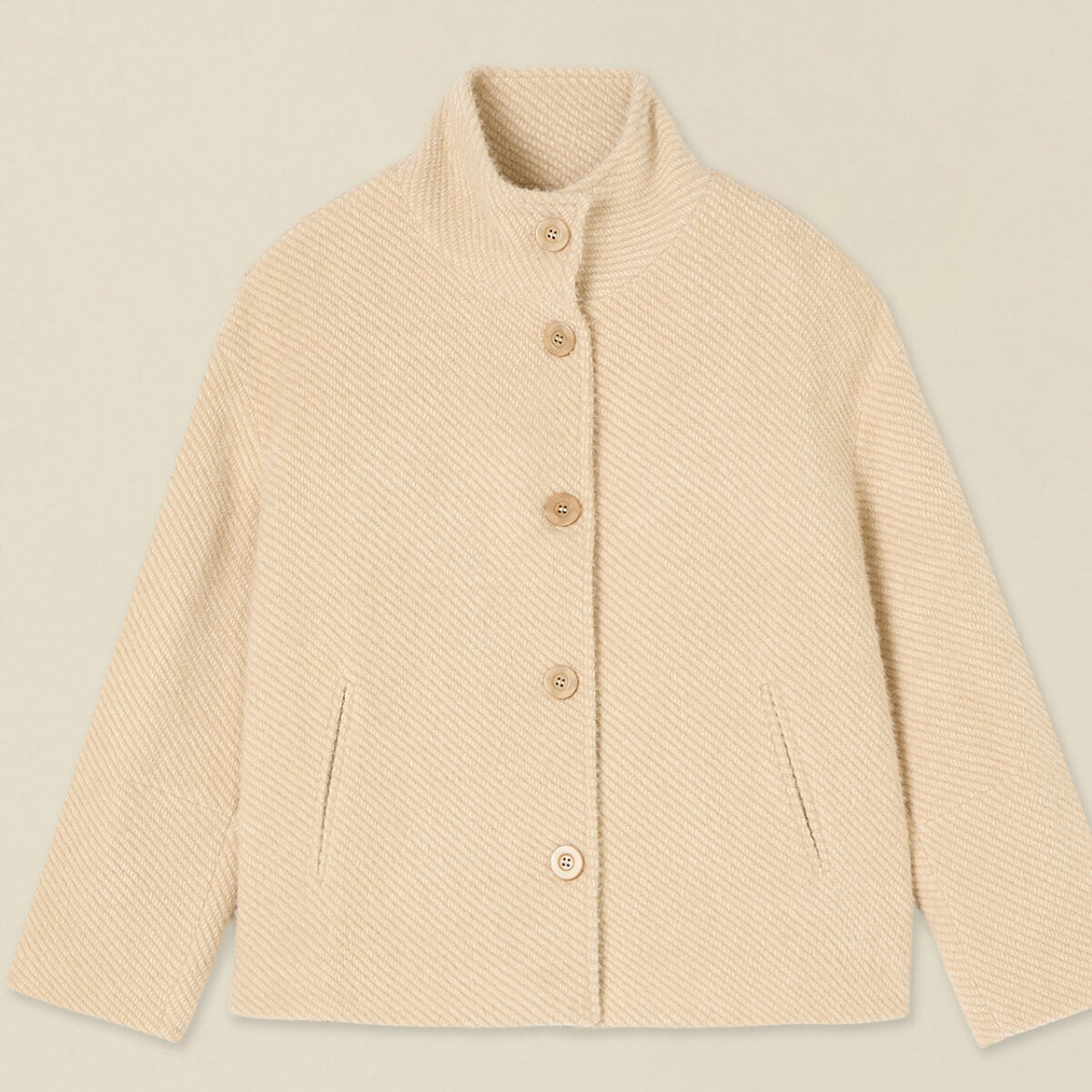 Oltre - Cappa in tessuto diagonale - Beige