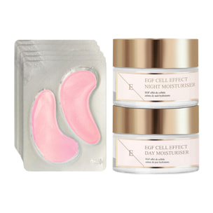 Crema hidratante de día EGF Cell Effect + Crema hidratante de noche EGF Cell Effect + Almohadillas para ojos Rose Blossom