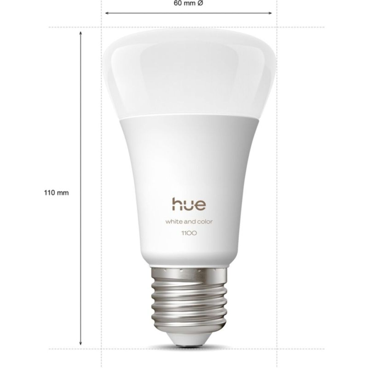 Ampoule LED connectée PHILIPS HUE W&C E27 75W x2