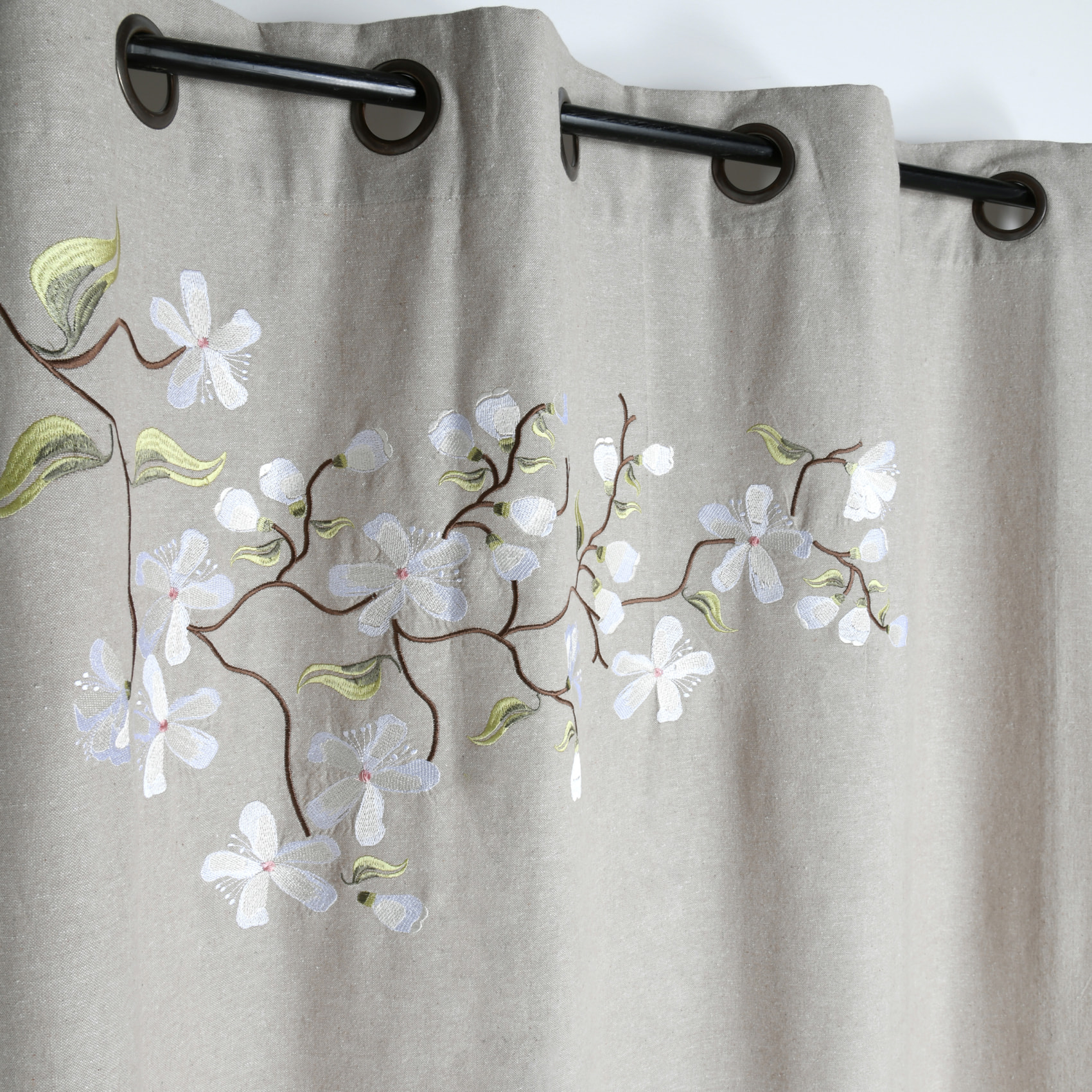 Rideau imprimé floral arbre printanier - Naturel