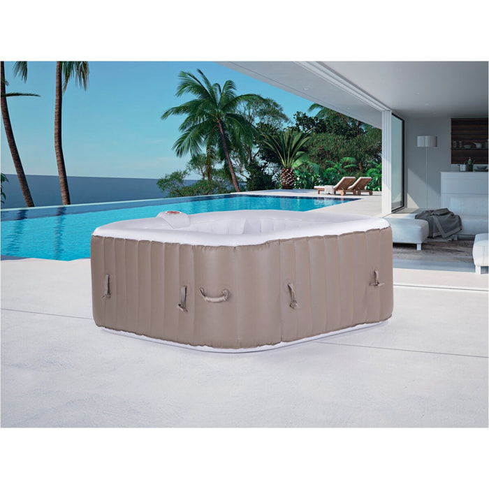 SPA GONFLABLE MONAC EN PVC - 6 PLACES - TAUPE/CREME