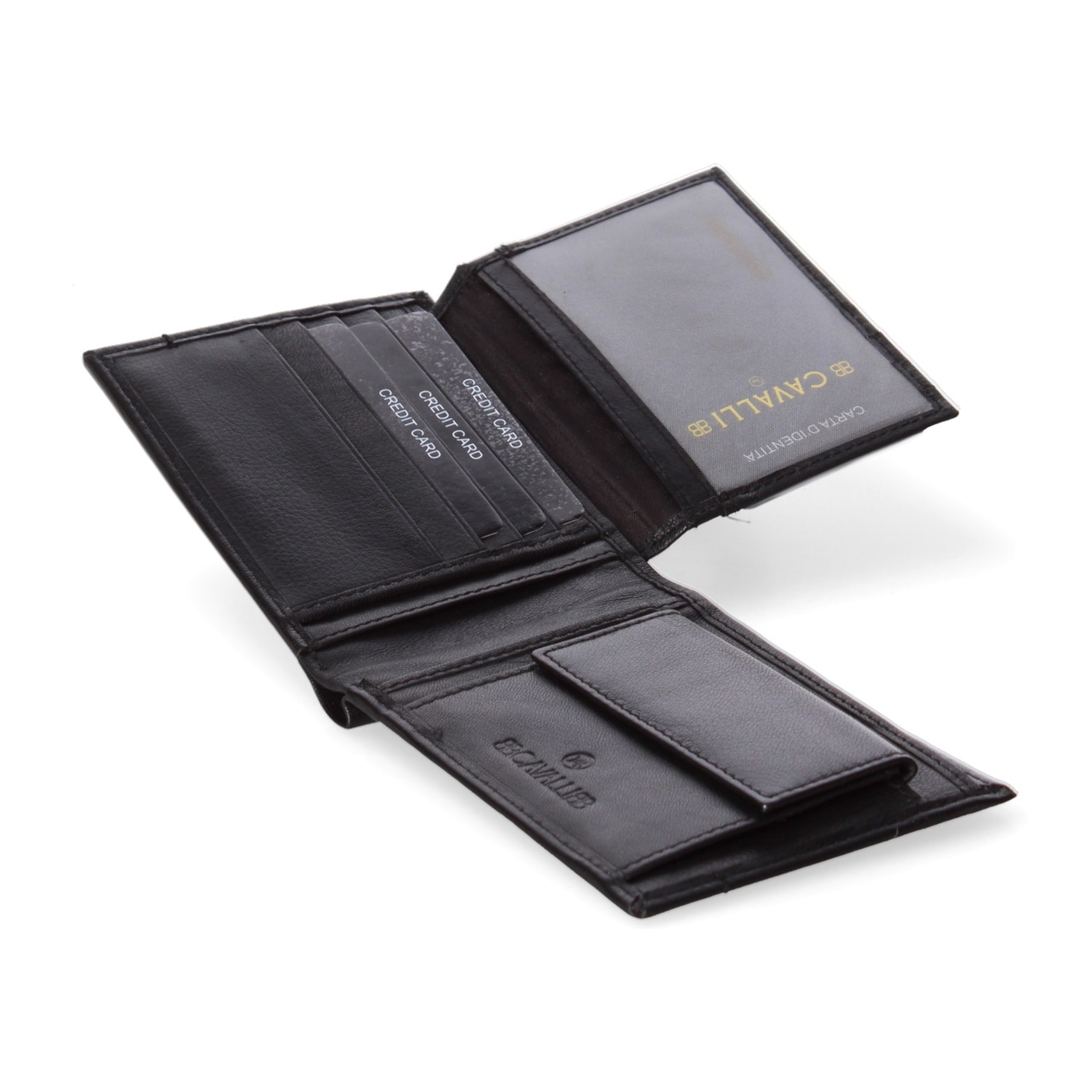 Portafoglio uomo in vera pelle - Modello False - Casual - 12.5 x 10.0 x 2.0 cm