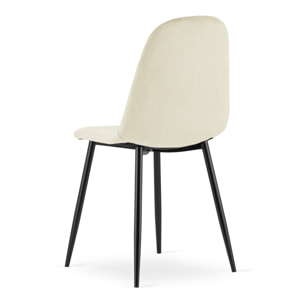 Set di 2 sedie Asti in velluto beige e metallo nero