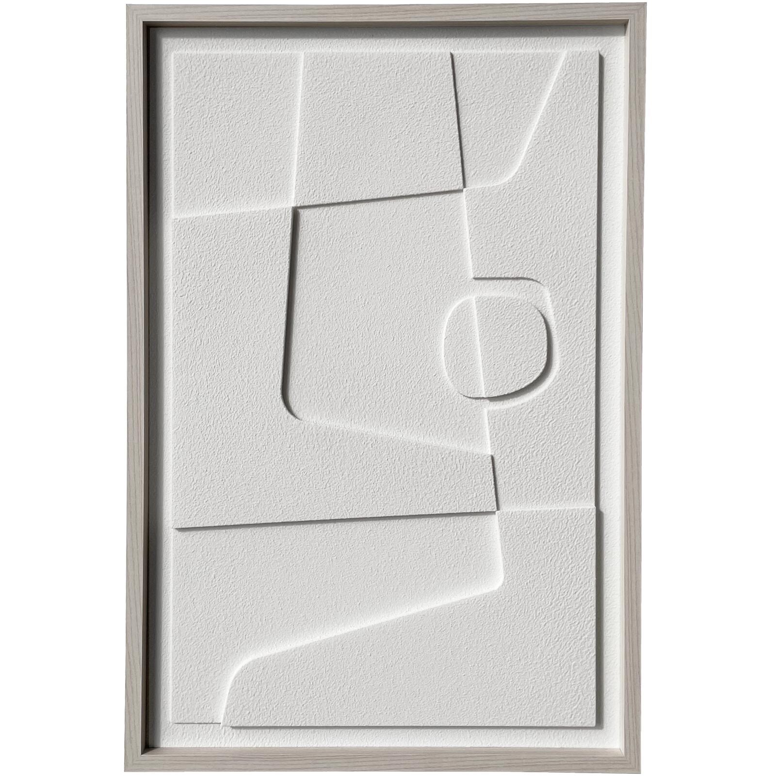 Cuadro Curves resina 3D texturizado blanco 90x60x4 cm