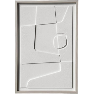 Cuadro Curves resina 3D texturizado blanco 90x60x4 cm