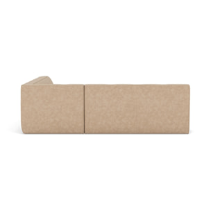 Alya - canapé modulable d'angle réversible 5 places en simili - Beige