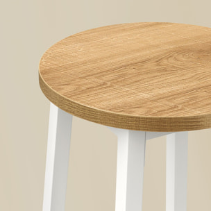 Sgabello bar stile loft rovere e bianco