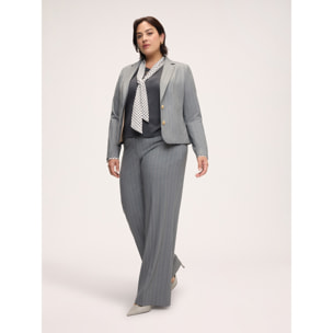 Fiorella Rubino - Blazer gessato con bottoni dorati - Grigio