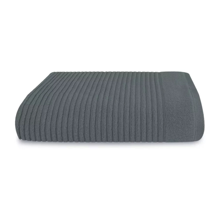 Serviette eponge pur coton 575 g/m² uni anthracite Vitae titane