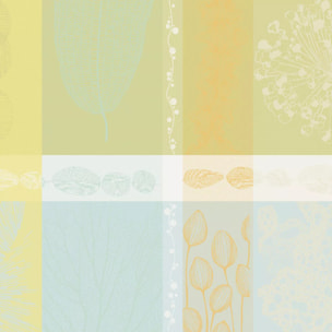 Serviette pur coton 220 g/m² motif jacquard jaune vert Mille lieues aube