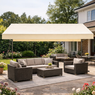 Store banne double pente manuel 4 x 1,5-1,5 m beige hydrofuge NAUARI