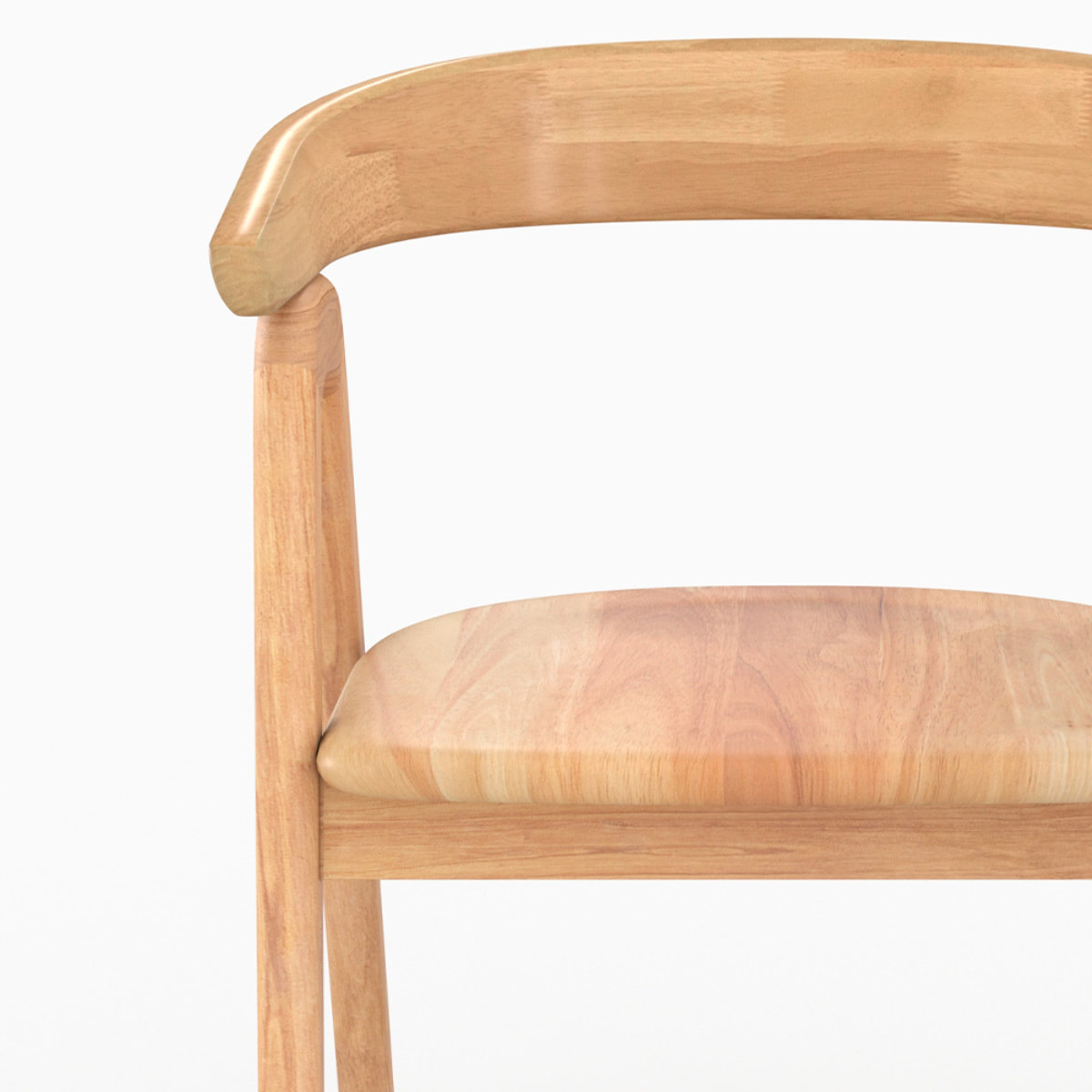 Chaise en bois d'hévéa clair - Hawa