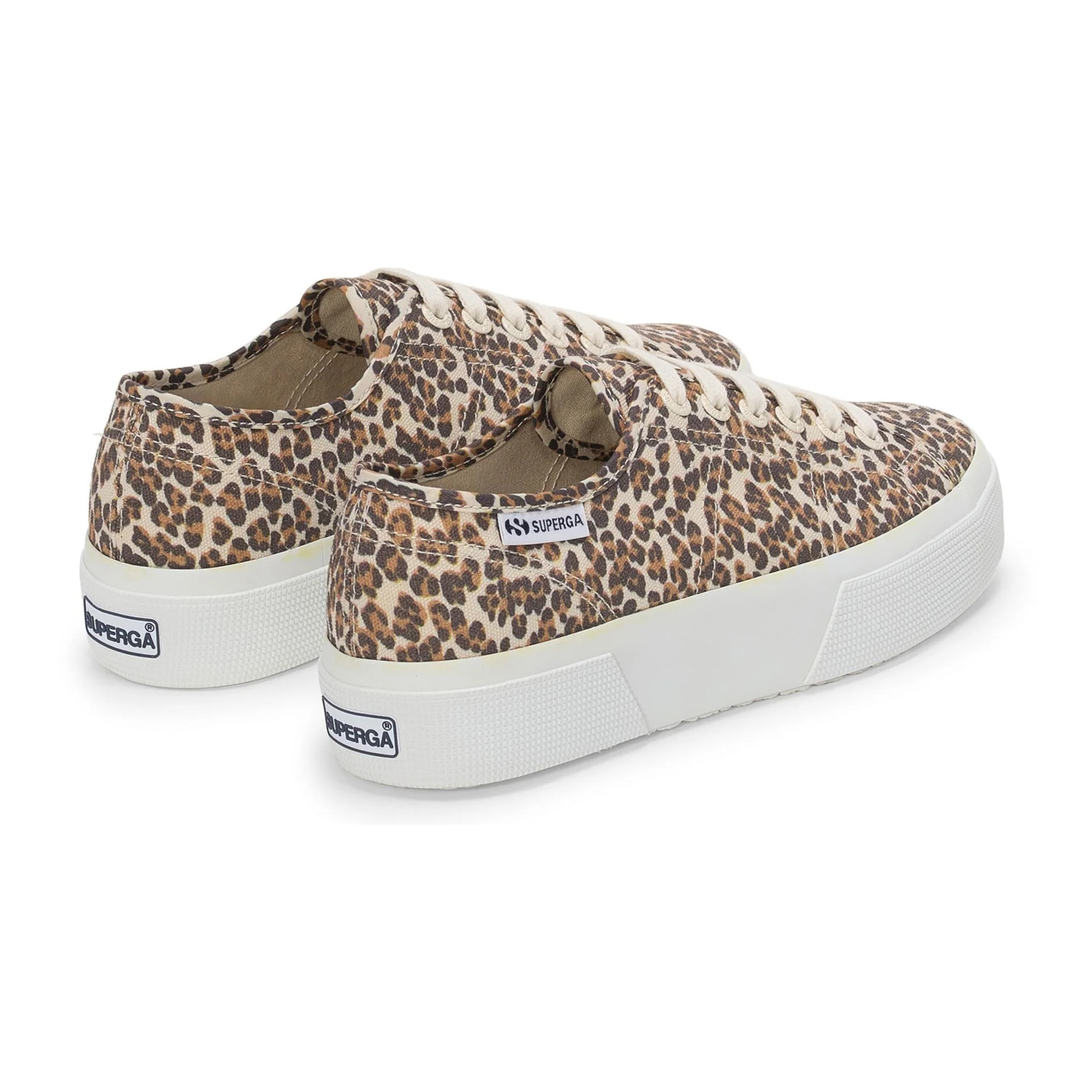 Scarpe da donna Superga Verde 3740 Platform Leopard Print Leggera